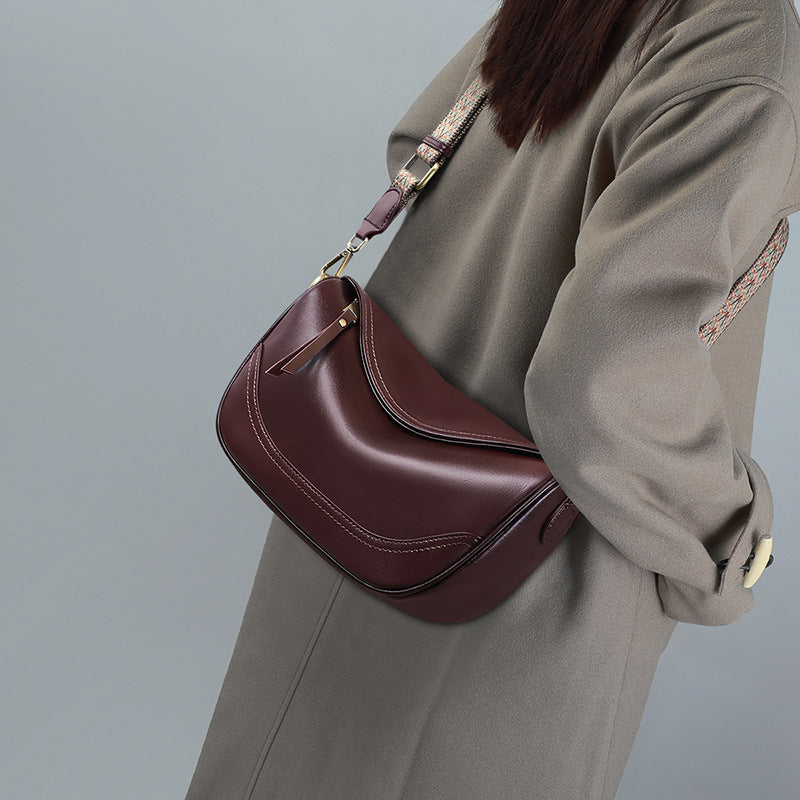 Women's Genuine Leather Commuter High Sense Dumpling Women's Messenger Bag
