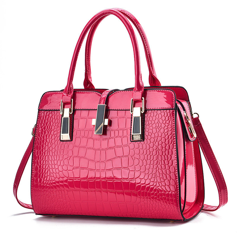 Fashion Shining Leather Large Capacity Crocodile Shoulder Bags