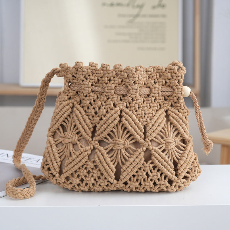 Women's Ingot Hollowed Fashion Woven Portable Simplicity Bags