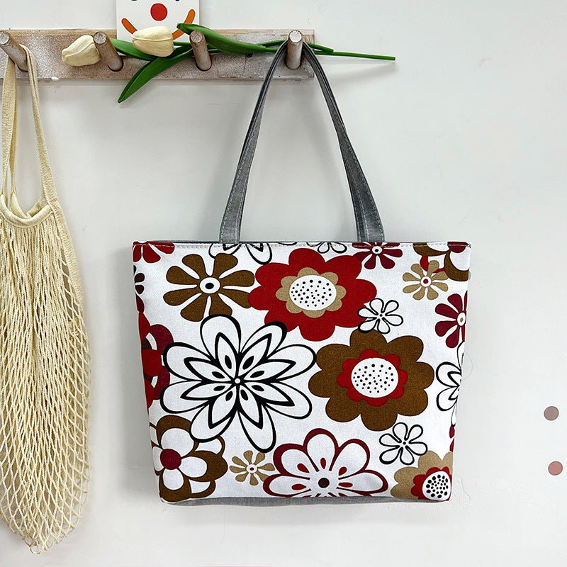 Women's Leisure Commute Canvas Printed Fashion Portable Bags