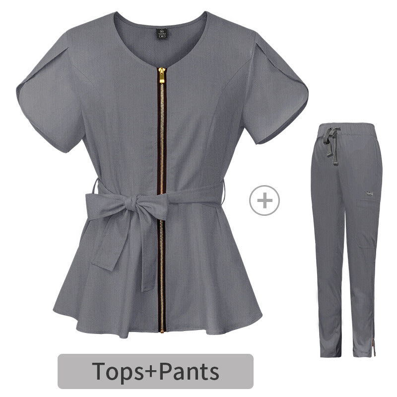 Women's Split Hospital Sleeve Operating Stretch Nurse Uniform