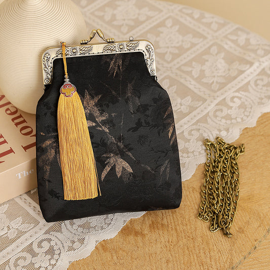 Antiquity Cheongsam Printed Gold Mouth Retro Ethnic Bags