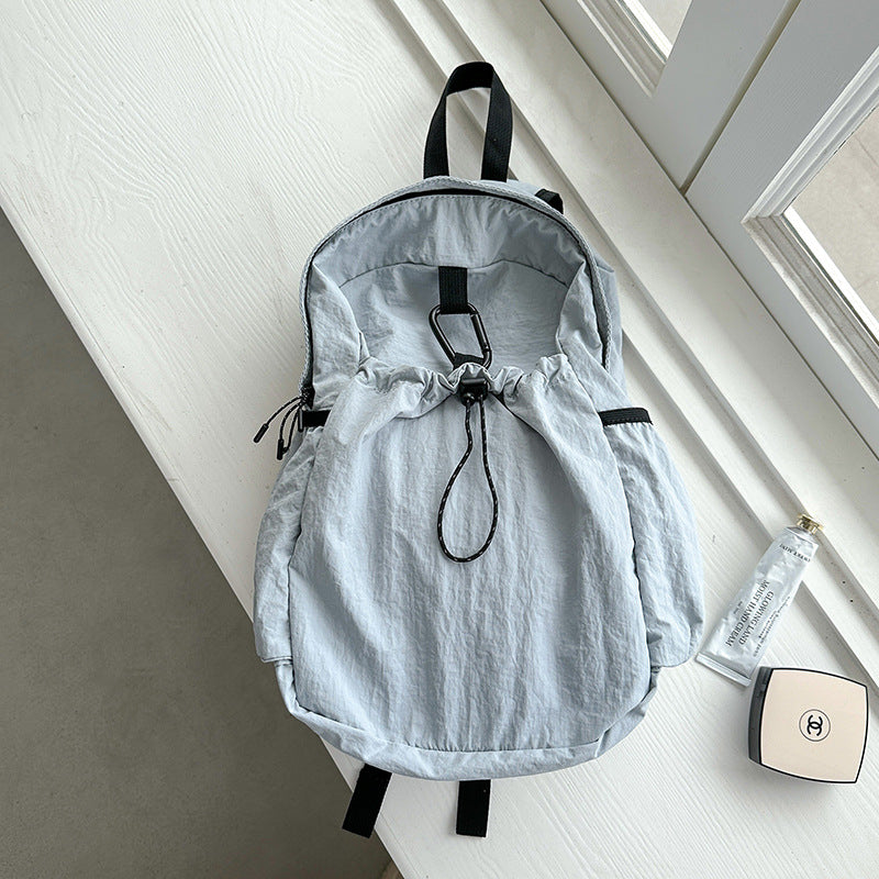 Women's Korean Style Pure Color Nylon Large Backpacks