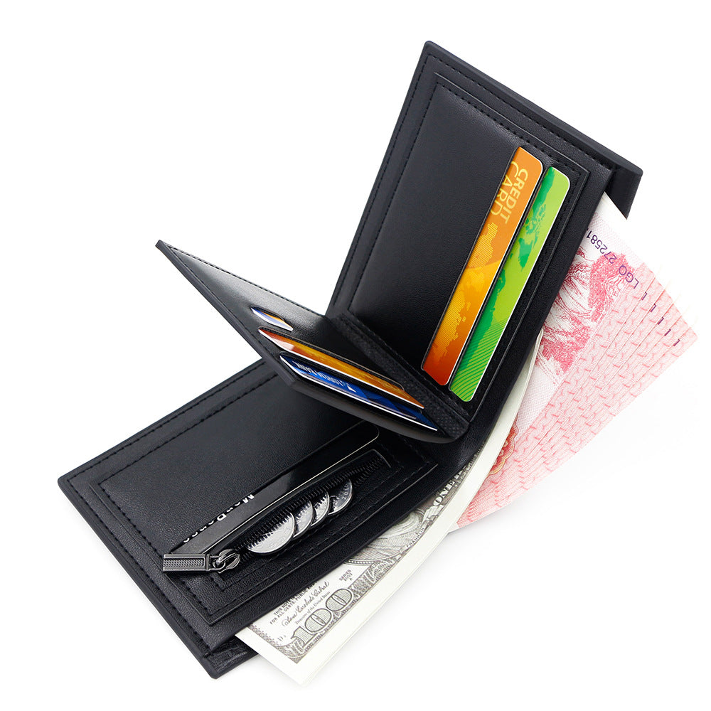 Men's Wave Pattern High Sense Business Short Three Fold Men's Wallet