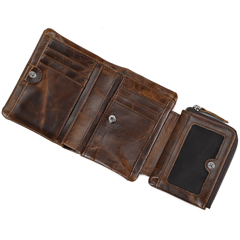 Men's Business Simplicity Short Multiple Slots Leather Men's Wallets