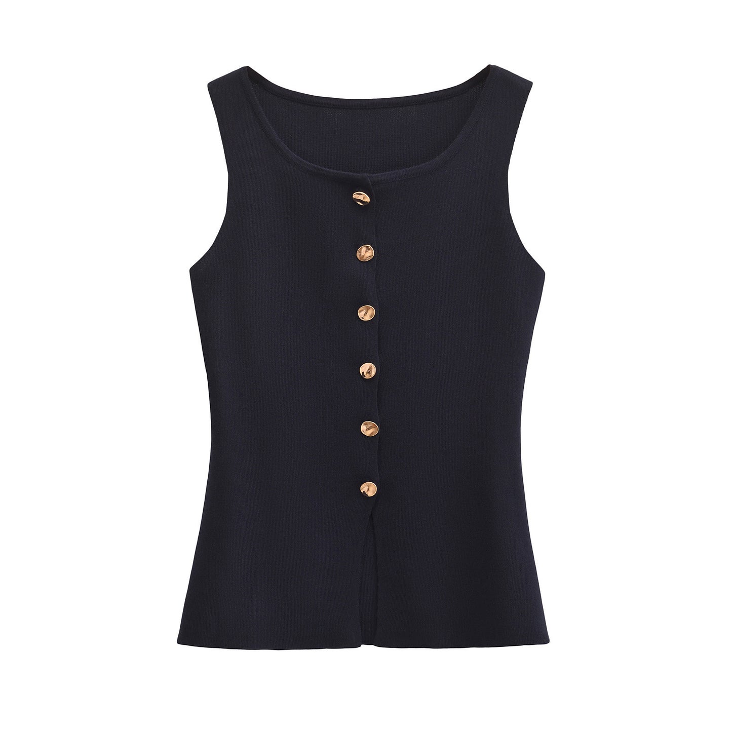 Women's Autumn Fashion Golden Decorated Row Button Vests