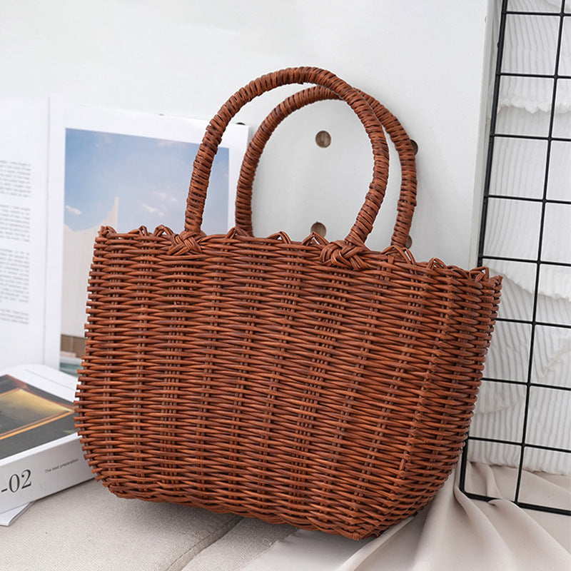 Women's Woven Large Capacity Totes Commuter Material Open Women's Handbag