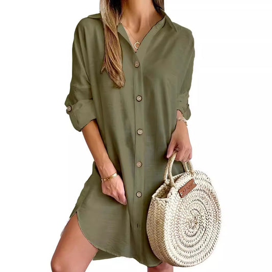 Women's Autumn Casual Long Sleeve Lapel Button Clothing