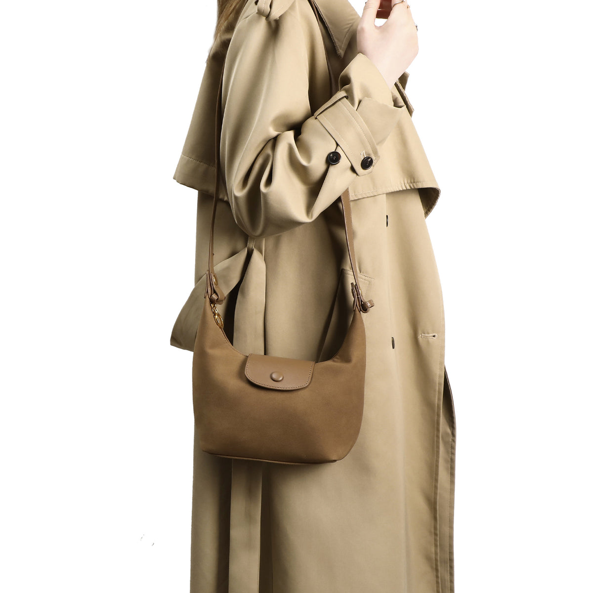 Women's Dragon Inlaid High-grade Fashion Lunch Suede Flap Women's Shoulder Bag