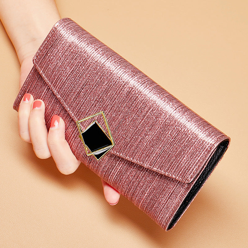 Women's Long Genuine Leather Design Fashion Elegant Ladies Wallets