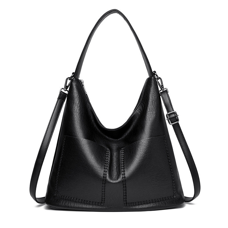 Women's Large Capacity Soft Leather Underarm Commuter Women's Shoulder Bag