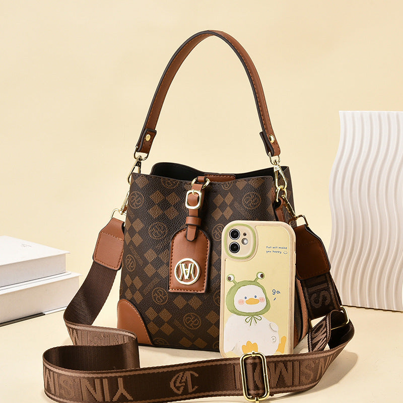 Women's Large Capacity Vintage Print Fashion Bucket Bags