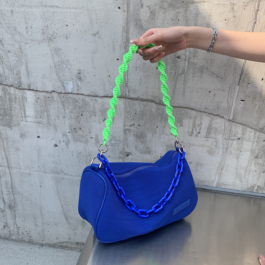 Macaron Female Fashion Grid Chain Large Shoulder Bags