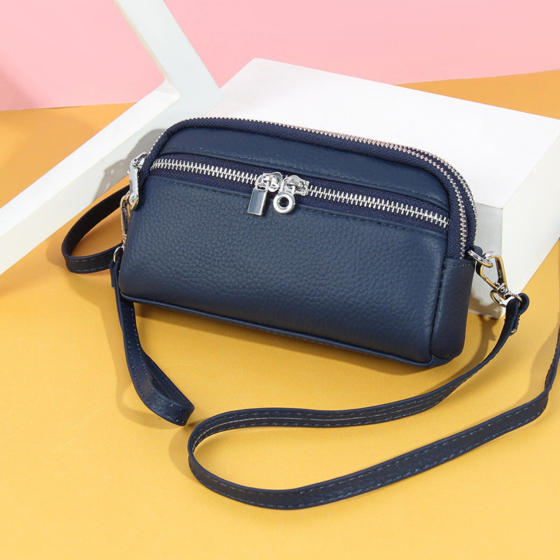 Cowhide Large Capacity Wrist Strap High Crossbody Bags