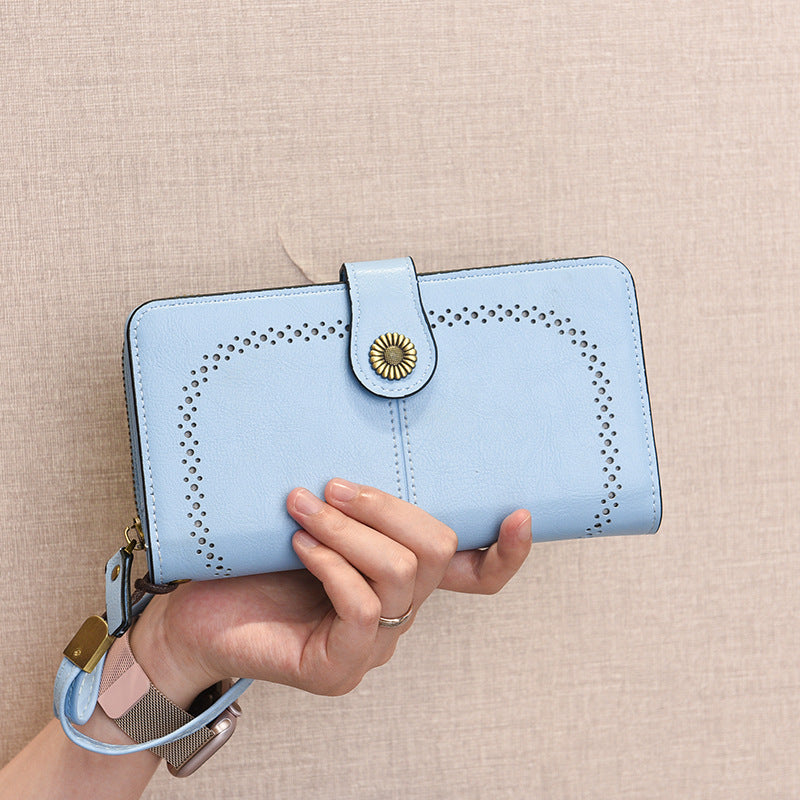 Comfortable Charming Hollow Long Zipper Lady's Handbags