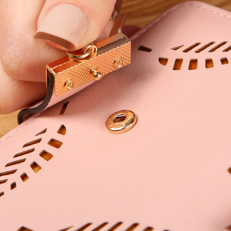 Women's Short Leaf Korean Hollowed Fashion Trendy Ladies Wallet