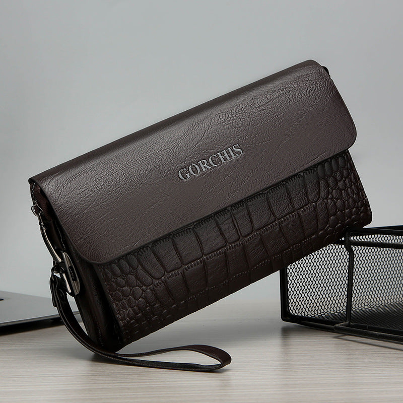 Men's Classic Clutch Password Multiple Slots Crocodile Men's Handbags