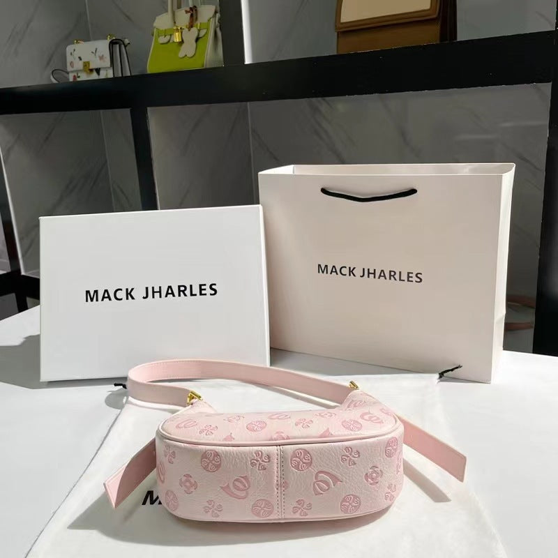 Women's Niche Pink Underarm Summer Fashion Printed French Stick Women's Handbag