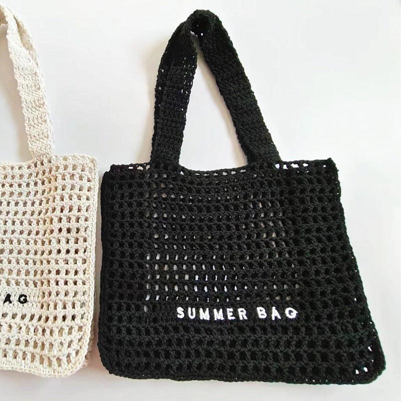Women's & Children's & Hollow Crochet Woven Straw Summer Shoulder Bags