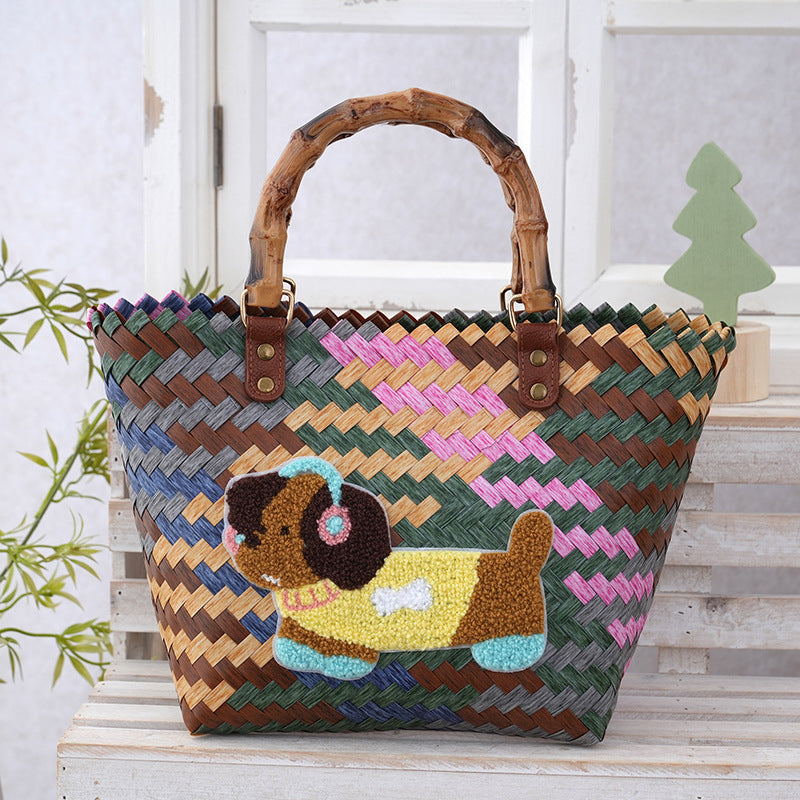 Women's Curtain Cloth Large Capacity Woven Gift Bags