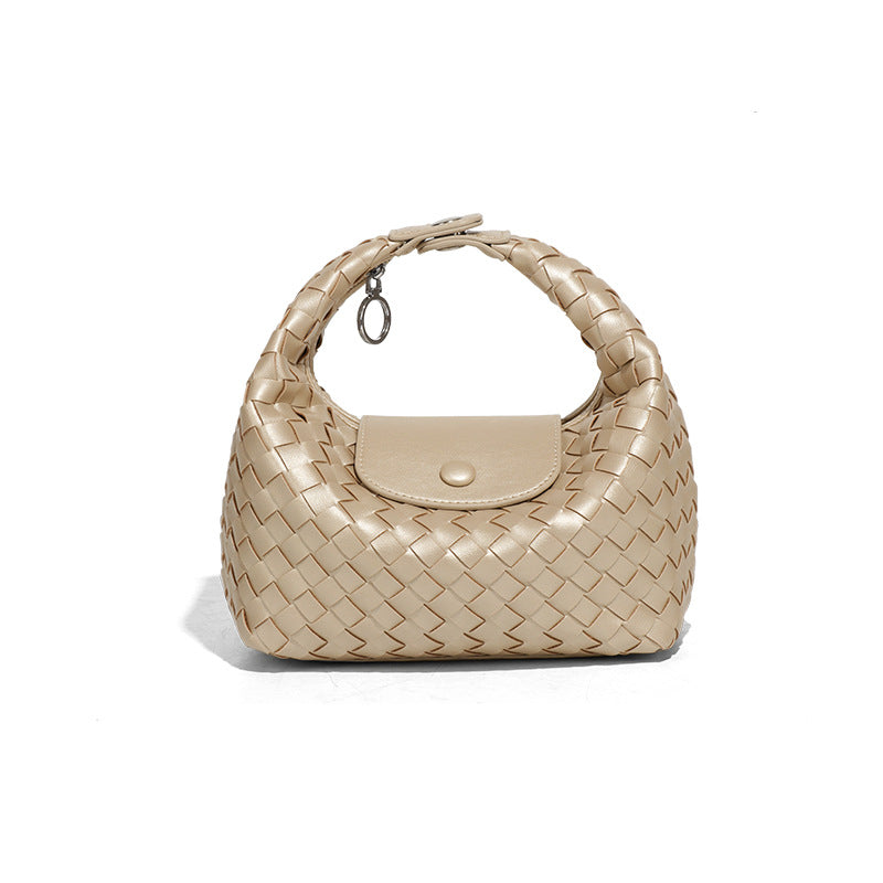 Women's Dragon Inlaid Woven Portable Selenodont Dumpling Armpit Bags