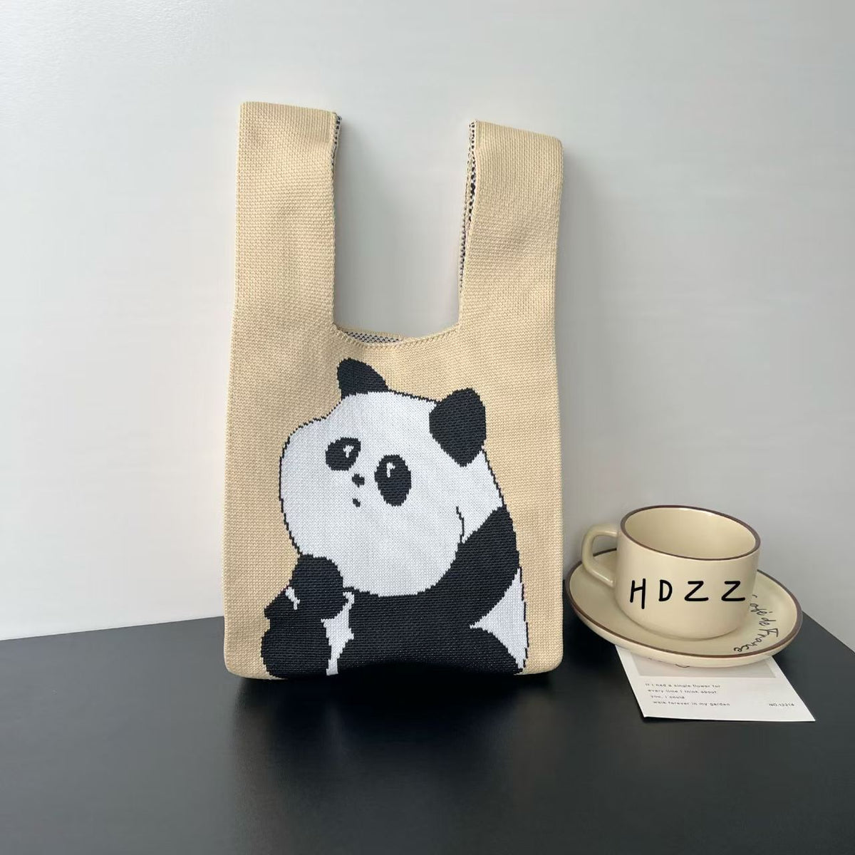 Women's Cute Panda Knitted Gift Niche High-grade Women's Handbag