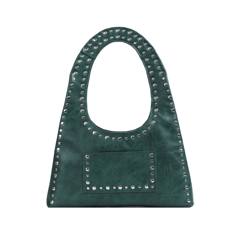 Fashion Motorcycle Oil Wax Leather Simple Waste Armpit Bags