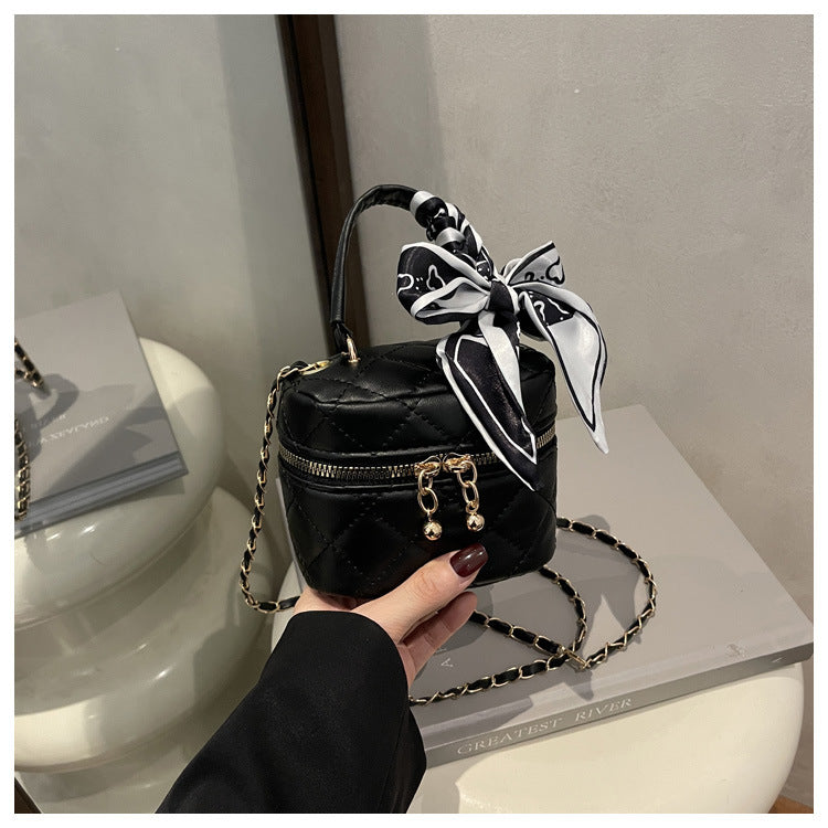 Color Embroidery Thread Popular Bow Scarf Personal Leisure Commuter Western Women's Shoulder Bag