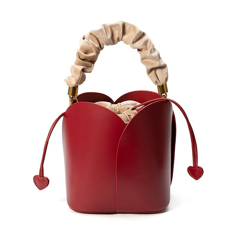 Niche Red Bridal Wedding Petals Vegetable Handbags