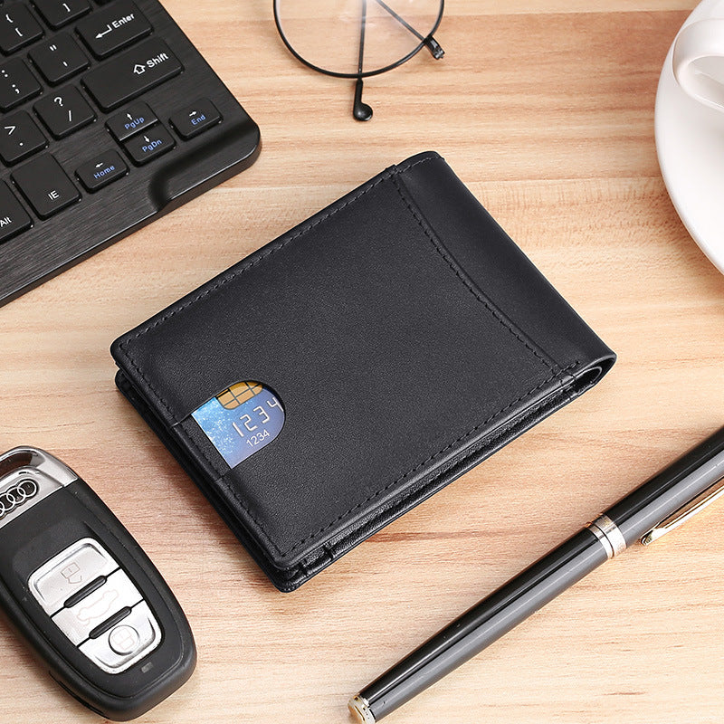 Classic Men's Positioning Tracker Leather Short Men's Wallet