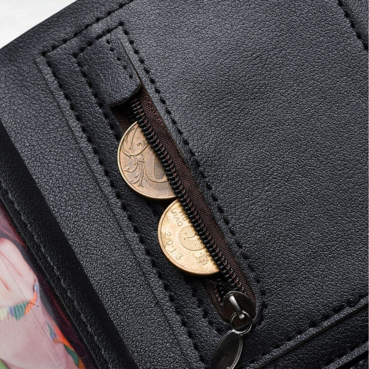 Men's Personality Zipper Multiple Slots Large Capacity Coin Purses