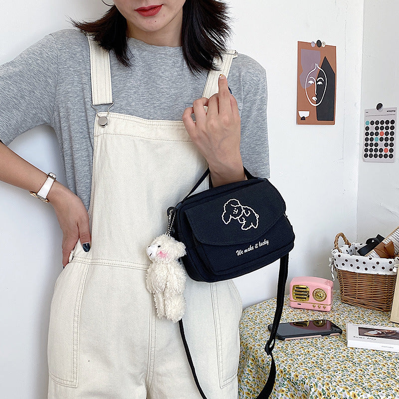 Cute Mori Secondary Cartoon Canvas Niche Bags