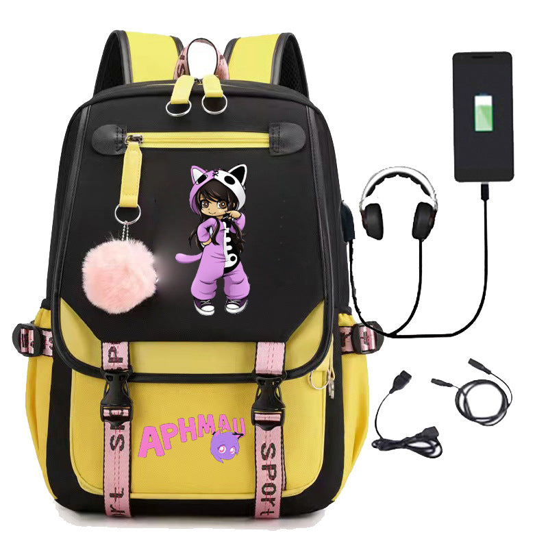 Women's & Men's & Korean Trend Computer Charging Middle School Students' Schoolbags