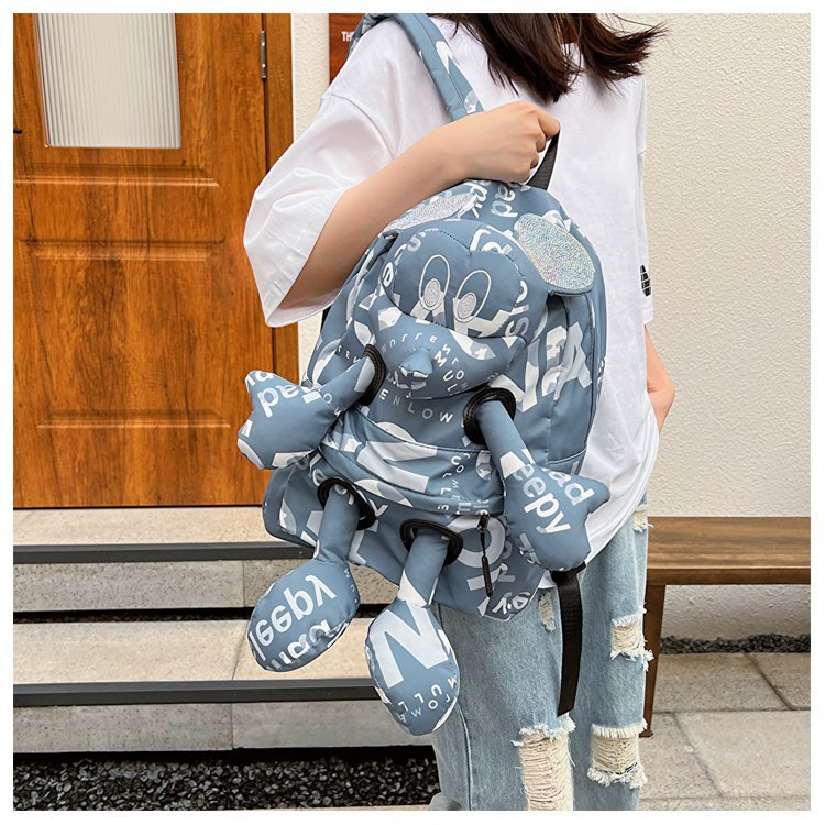 Women's Large Capacity Fashion Letters Contrast Color Backpacks