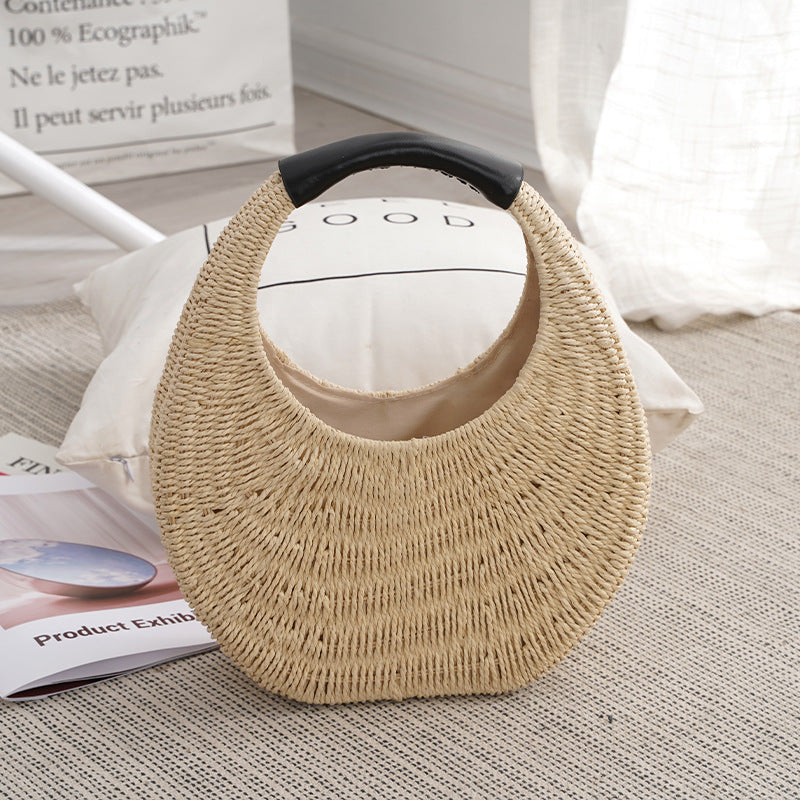 Straw Rattan Woven Hand-woven Storage Jewelry Handbags