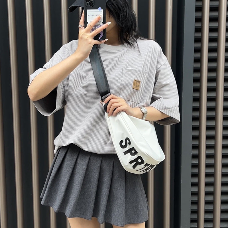 Women's & Men's & Simple Letter Oxford Cloth Large Crossbody Bags