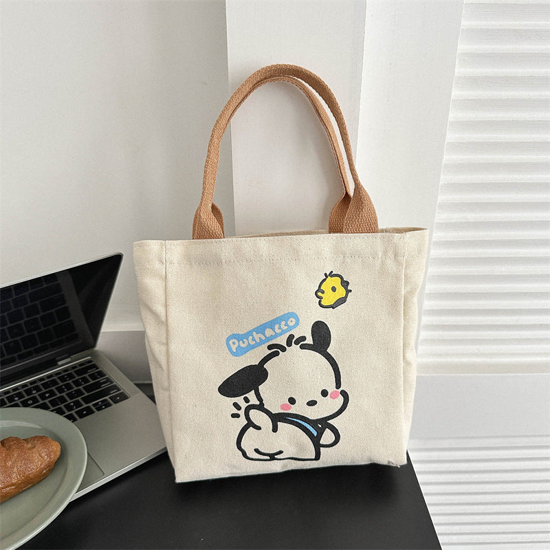 Canvas Cute Style Commuting Hand Lunch Design Women's Handbag