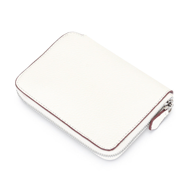 Women's Full Soft Leather Short Zipper License Ladies Wallets