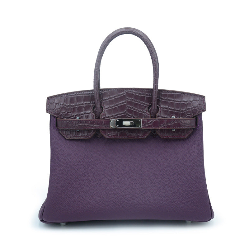 Luxury Crocodile Leather Horn French Stick Handmade Wax Line Bags