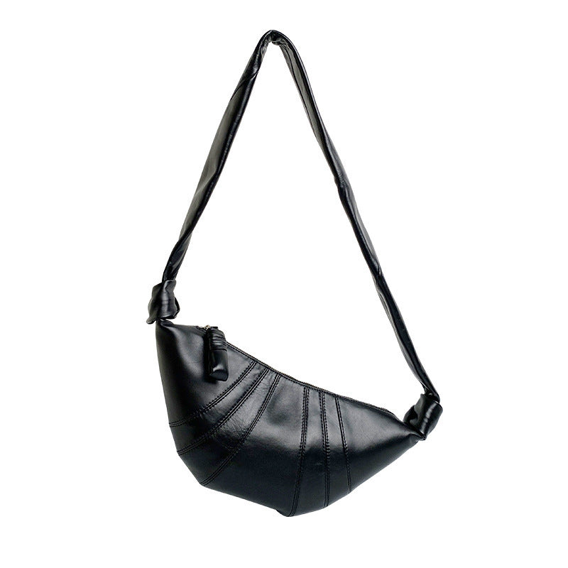 Women's Niche Lazy Feeling Sheepskin Pattern Can Be Praised Croissant Women's Messenger Bag