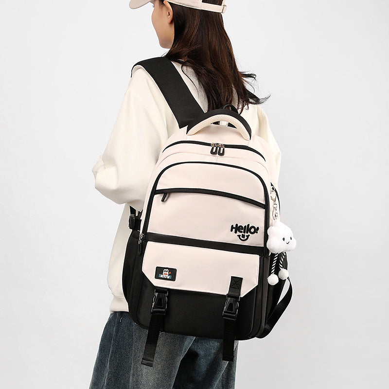 Women's High Primary Korean Style Simple Large Backpacks
