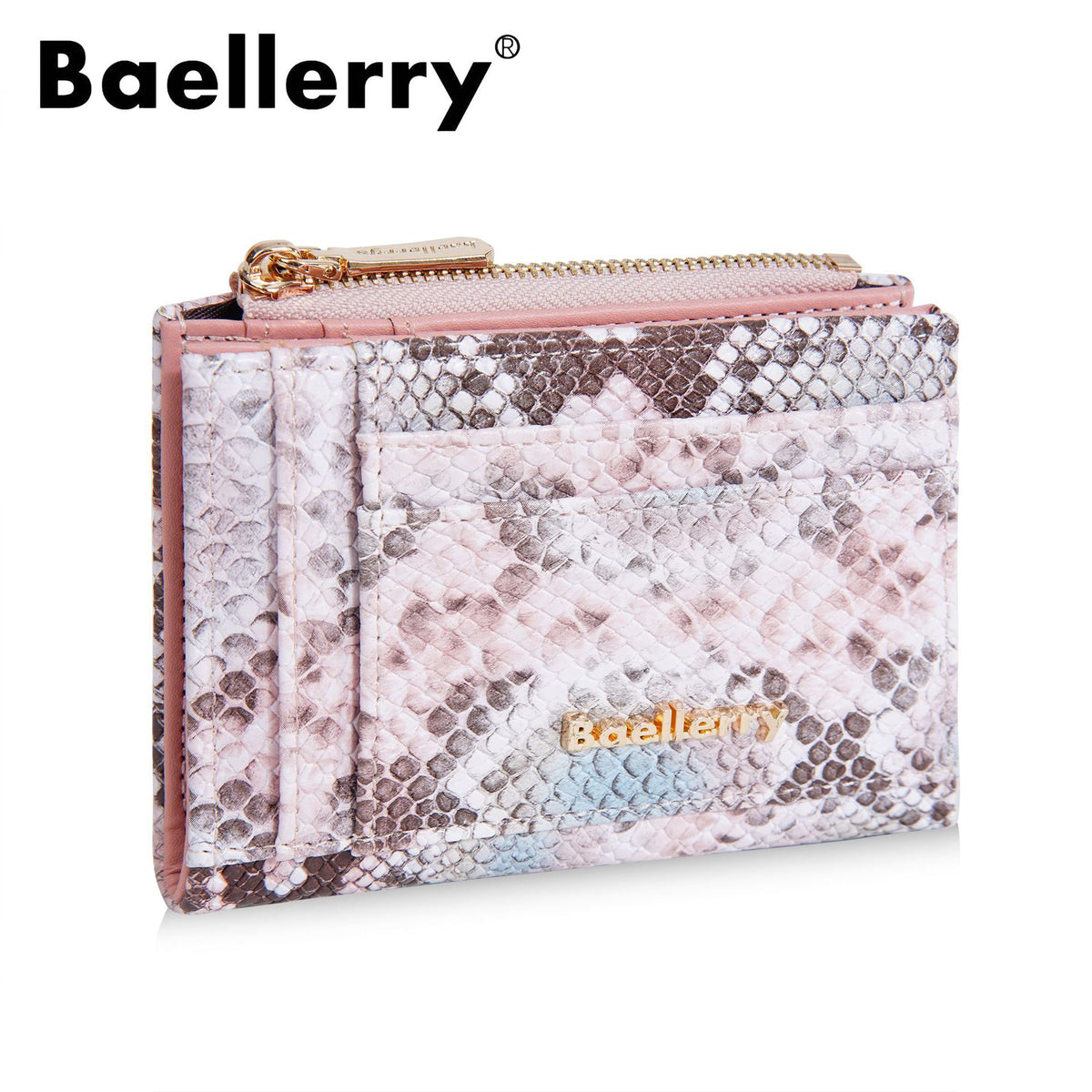 Women's High-grade Snake Pattern Multiple Slots Zipper Ladies Wallet