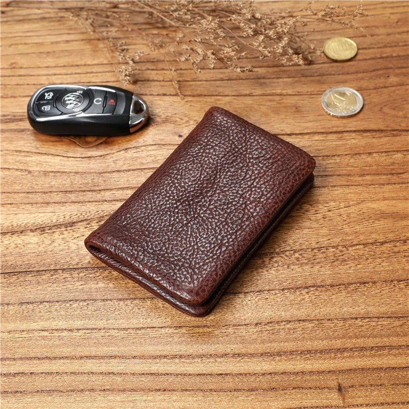 Men's Retro Vegetable Tanned Leather Cowhide Short Men's Wallets