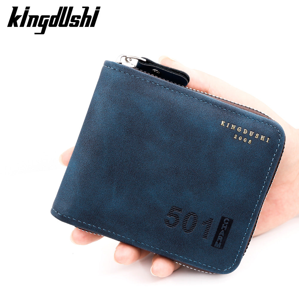 Men's Numbers Embossed Short Large Capacity Scarf Hinge Multi Men's Wallet