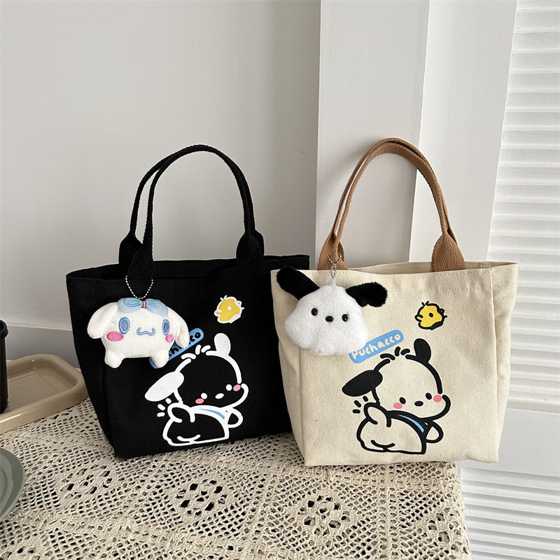 Canvas Cute Style Commuting Hand Lunch Design Women's Handbag