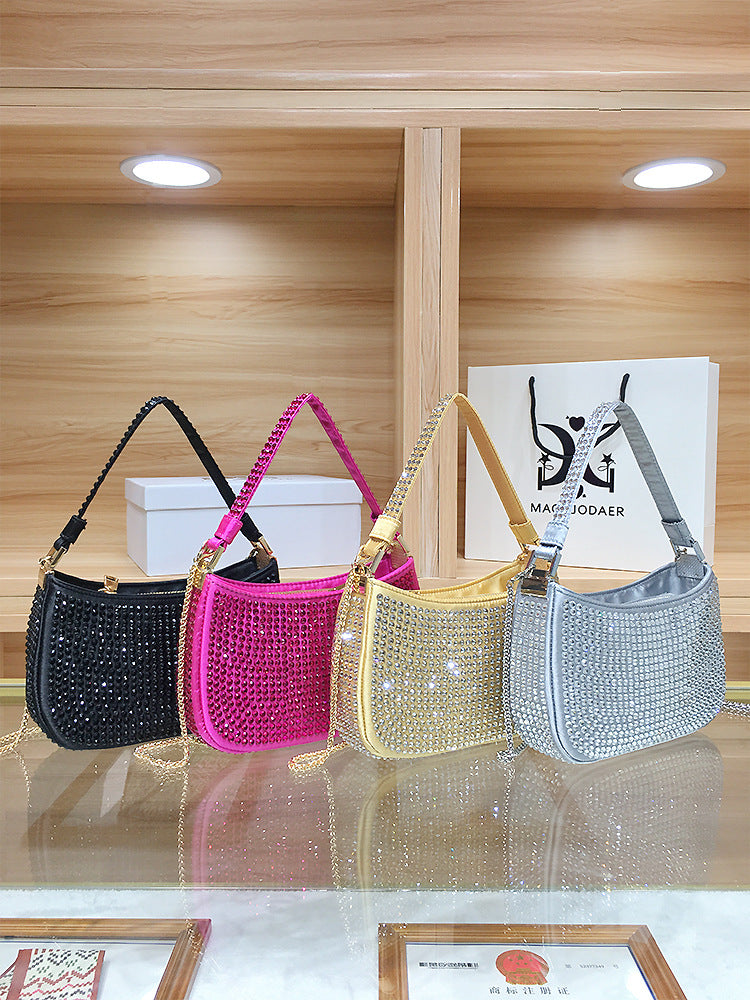 Women's High-grade Exquisite Dinner Rhinestone Chain Handbags