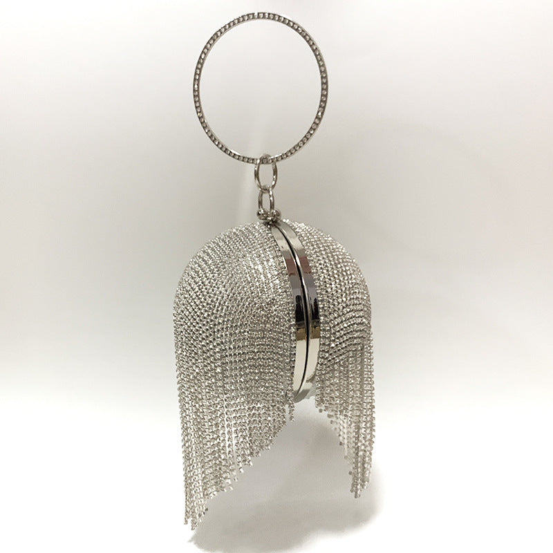 Lady Style Diamond Wear Round Shiny Party Wedding Crystal Evening Bags