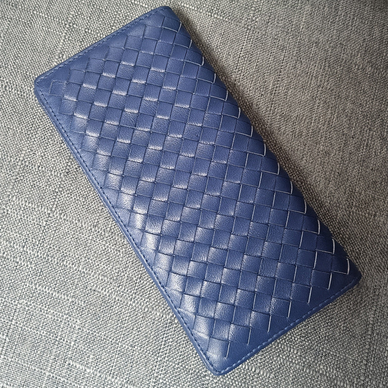 Women's & Men's & Leather Hand-woven Long Sheepskin Lightweight Men's Wallets