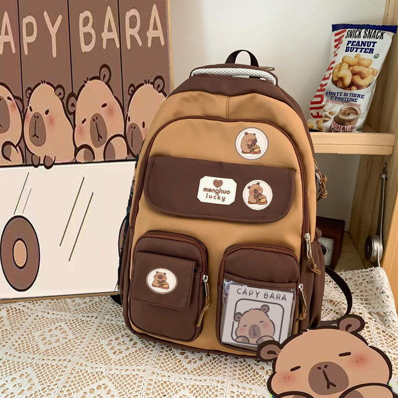 Capybara Good-looking College Style Large Capacity Elementary School Students' Schoolbags