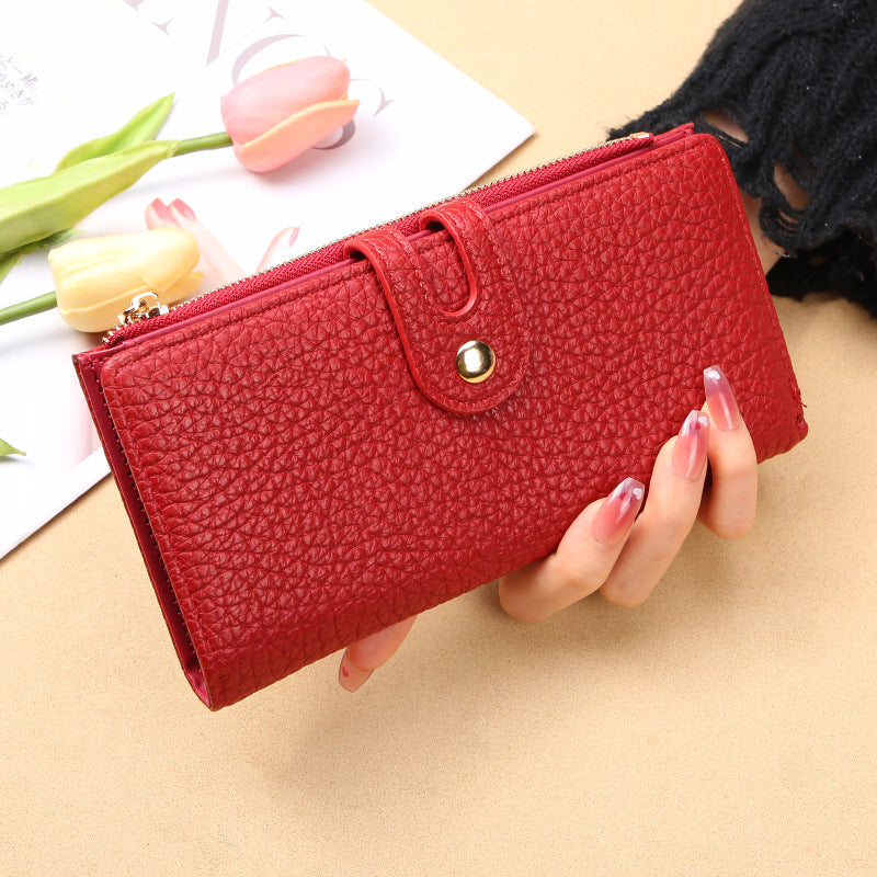 Women's Long Multiple Slots Single Zipper Ladies Wallet